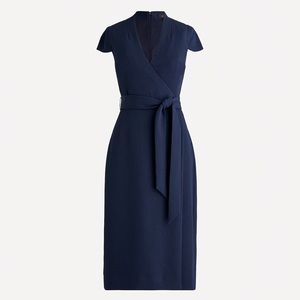 Faux-Wrap Dress in Triple Dobby